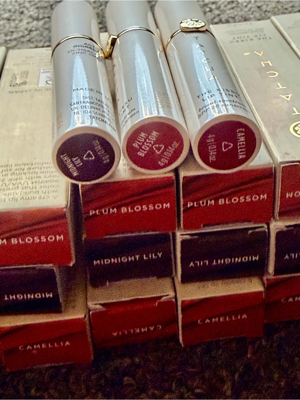Tatcha The Kissu Lip Tint Trio — bundle of 3 Soft Pink Shades